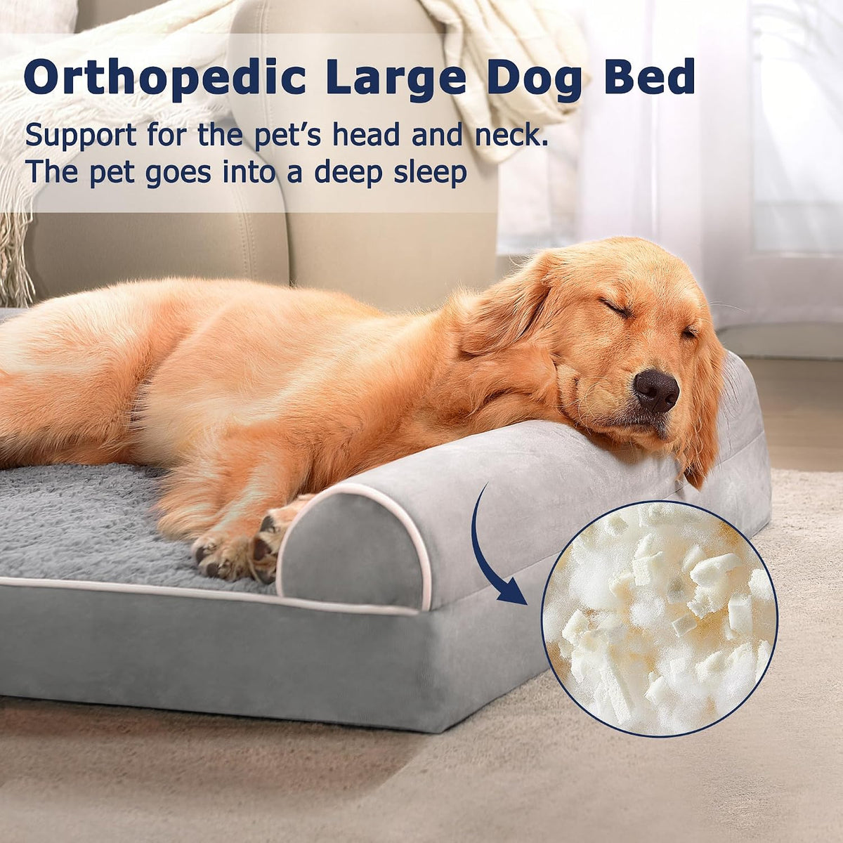 Dog Beds Large Waterproof, Orthopedic Medium Small Dog Bed