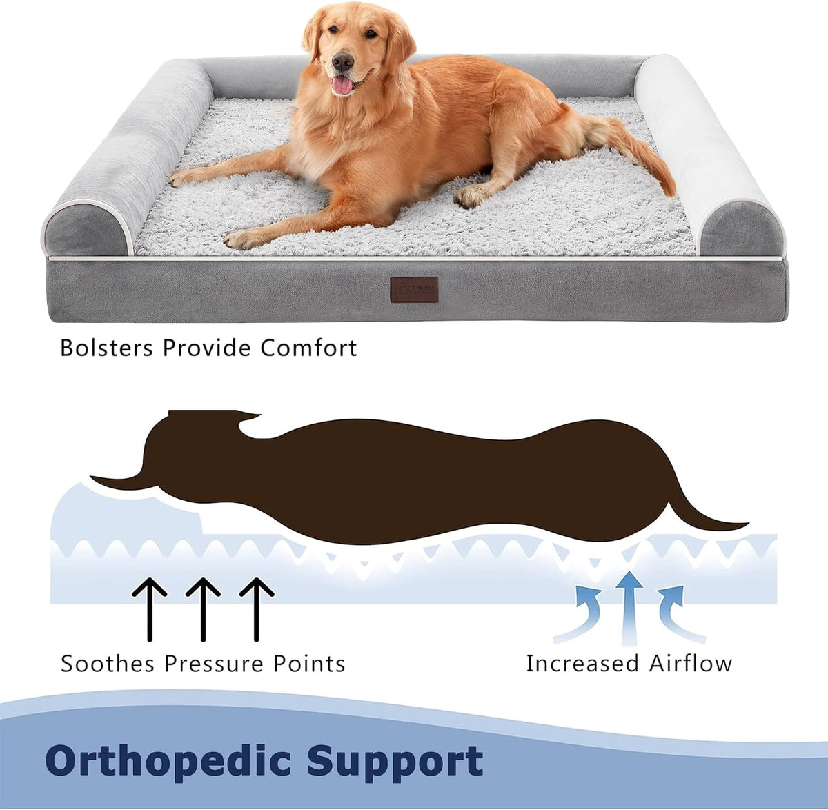 Dog Beds Large Waterproof, Orthopedic Medium Small Dog Bed